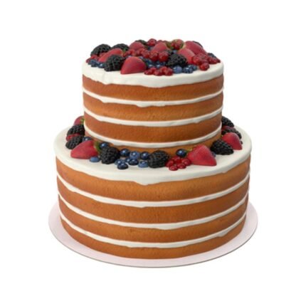 Delicious 2 Tier Naked Fruit Cake - Mister Berry