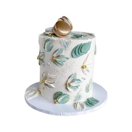 White Cake With Macaron