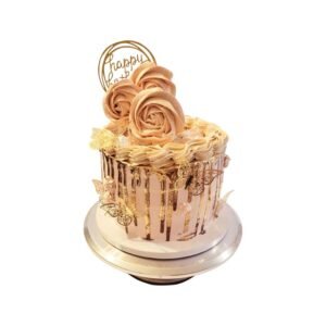 Gold With Butterfly Cake
