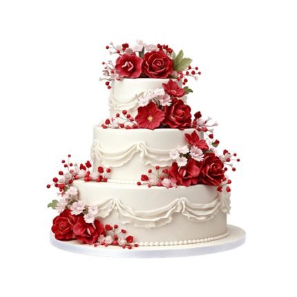 3 Tier Floral Wedding Cake