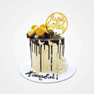 Black and Gold Drip Cake