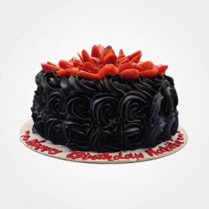 Chocolate Strawberry Rosette Cake