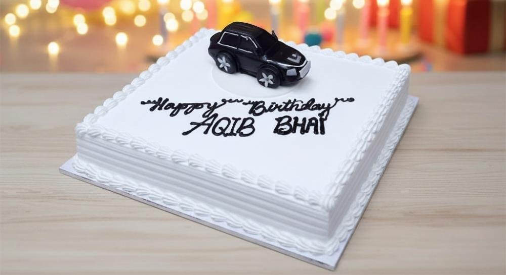 Black and White Car Cake
