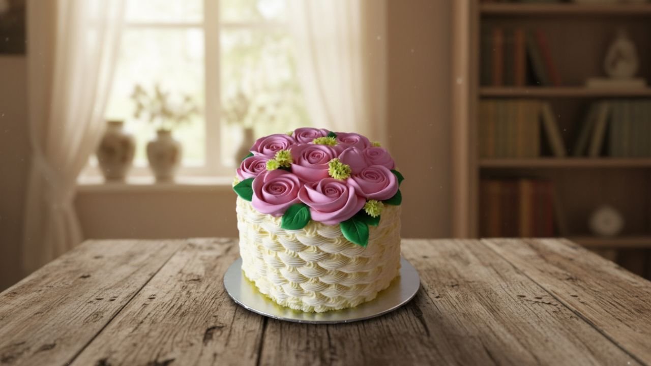 Attractive Flower Basket Cake