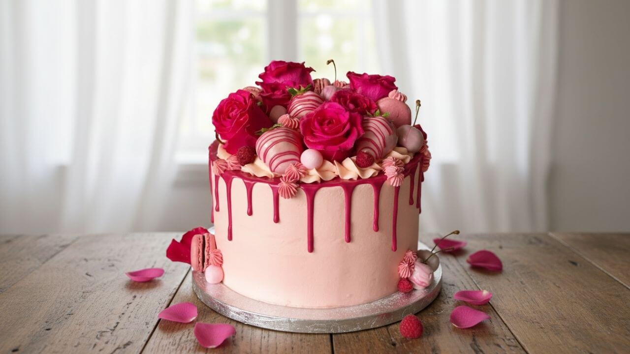 Strawberry Rose Cake