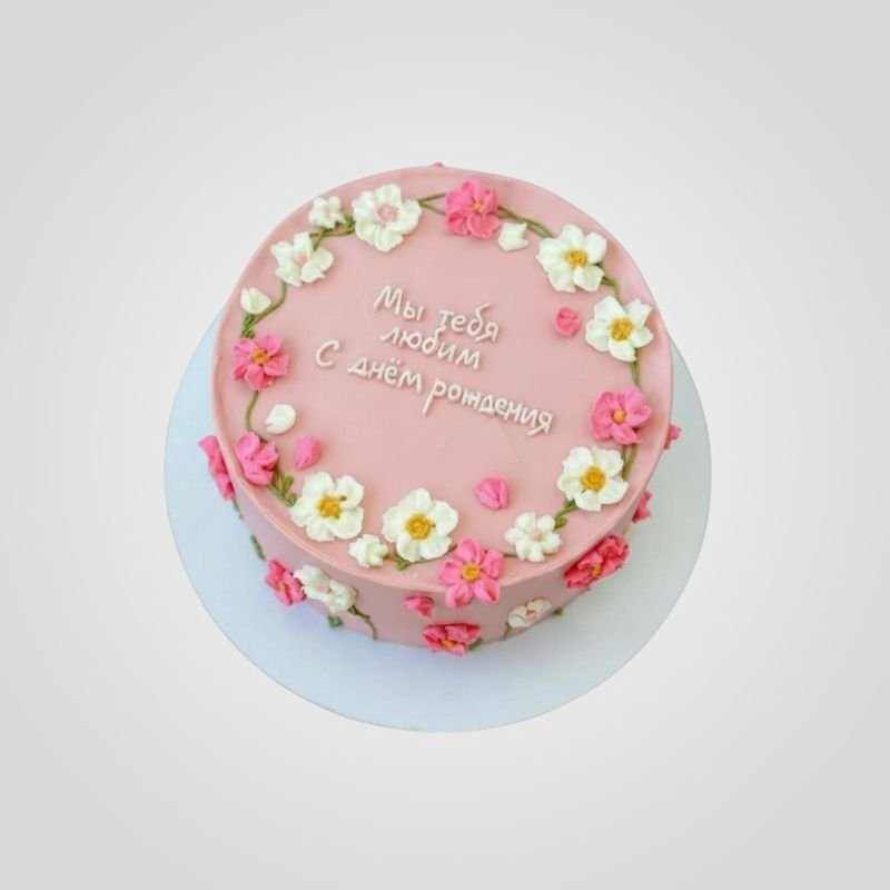 Pink Floral Wreath Bento Cake Pink Floral Wreath Bento Cake