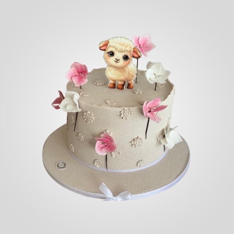 floral baby sheep cake floral baby sheep cake