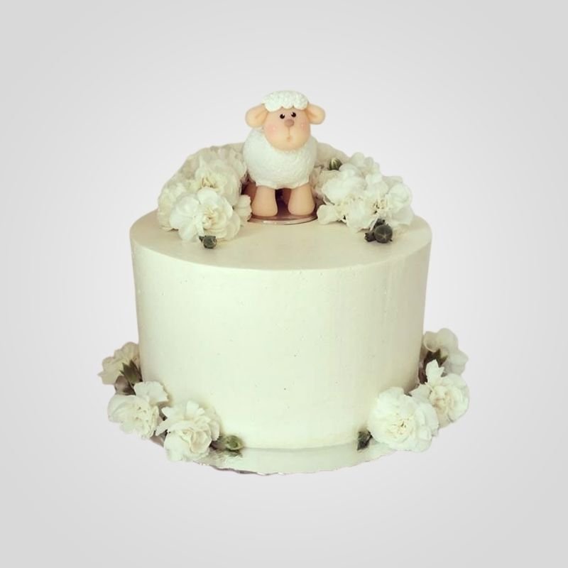 fondant lamb floral cake fondant lamb floral cake