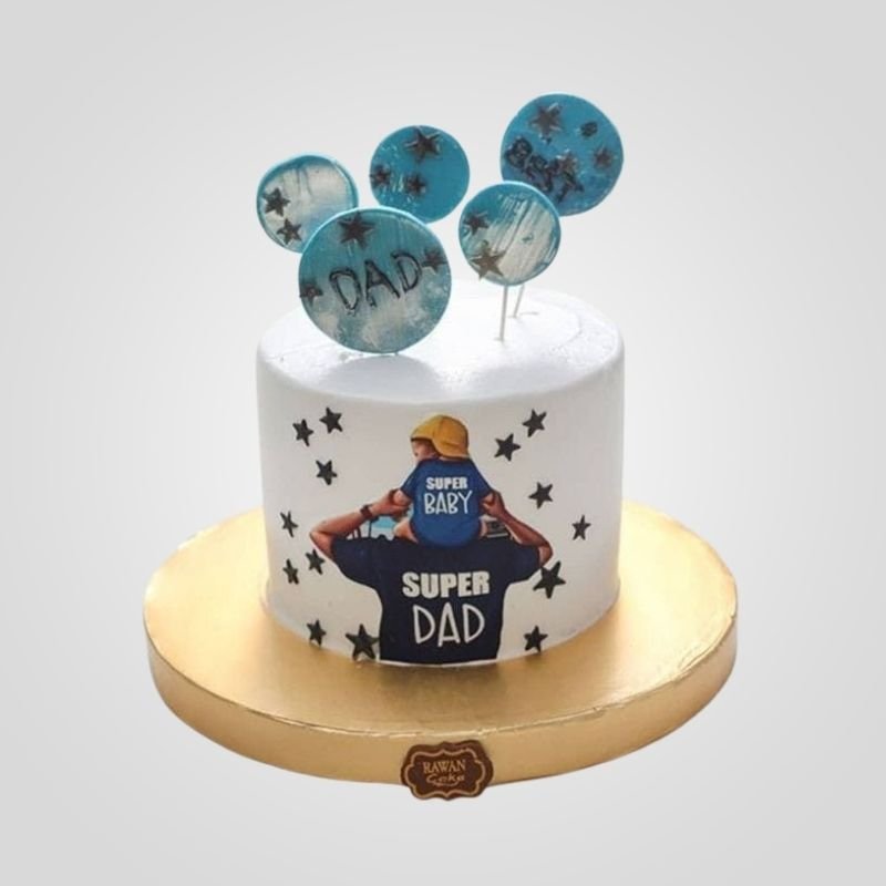 Blue Star Isomalt Lollipop Dad Cake Blue Star Isomalt Lollipop Dad Cake