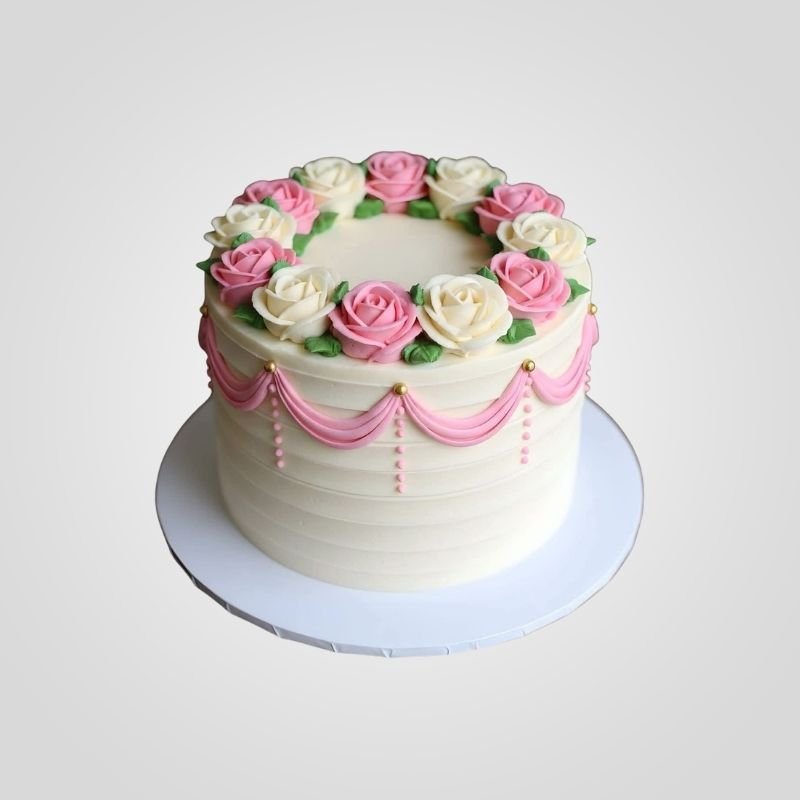 Coquette Pink Ribbon Swag Cake Coquette Pink Ribbon Swag Cake
