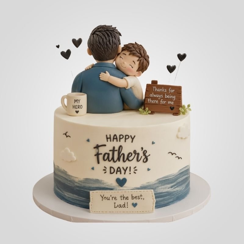 Heart Floating Father's Day Cake Heart Floating Father's Day Cake
