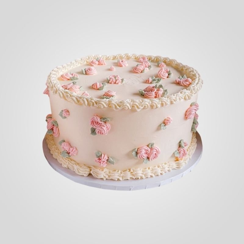 Piped Rosette Garden Cake Piped Rosette Garden Cake