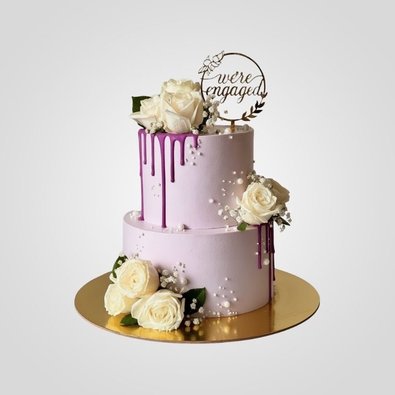 The Two-Tier Violet Drip Cake The Two-Tier Violet Drip Cake