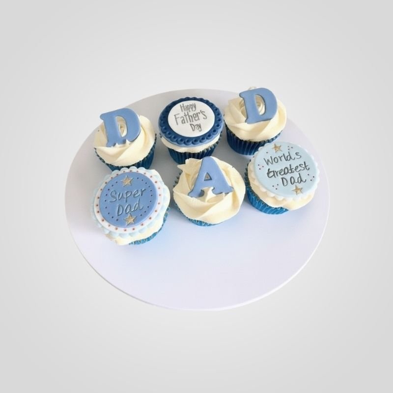 The Wordplay D-A-D Vanilla Cupcake Platter The Wordplay "D-A-D" Vanilla Cupcake Platter