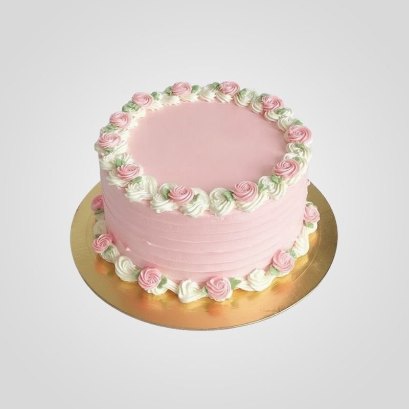 Vintage Pink Rosette Cake Vintage Pink Rosette Cake