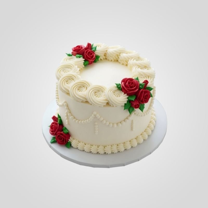 Vintage Rose Crown Lambeth Cake Vintage Rose Crown Lambeth Cake