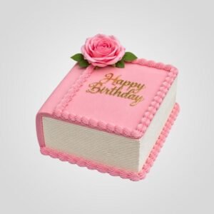 pink book cake