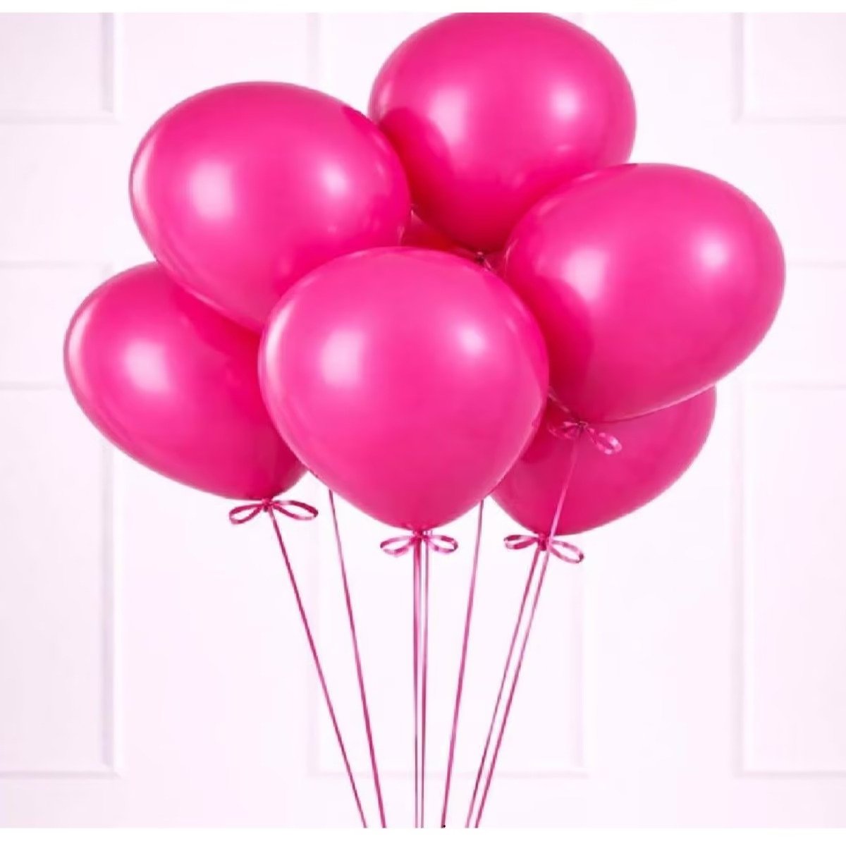 6 Pink Latex Happy Birthday helium Balloons