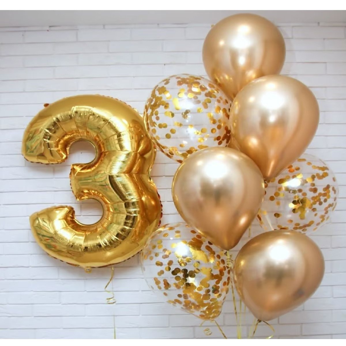 Any Number Gold Balloons Set