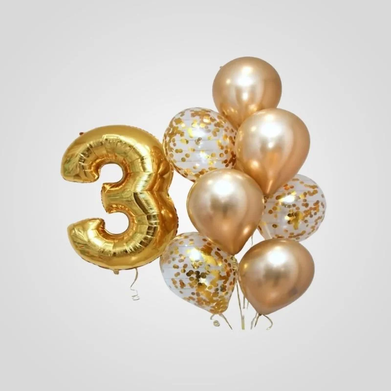 Any Number Gold Balloons Set