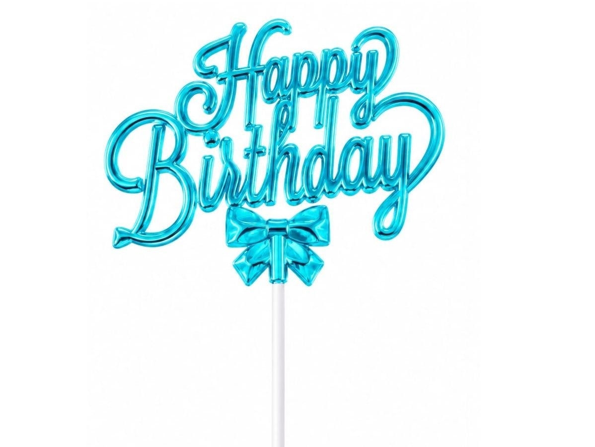 Blue Birthday Cake Topper
