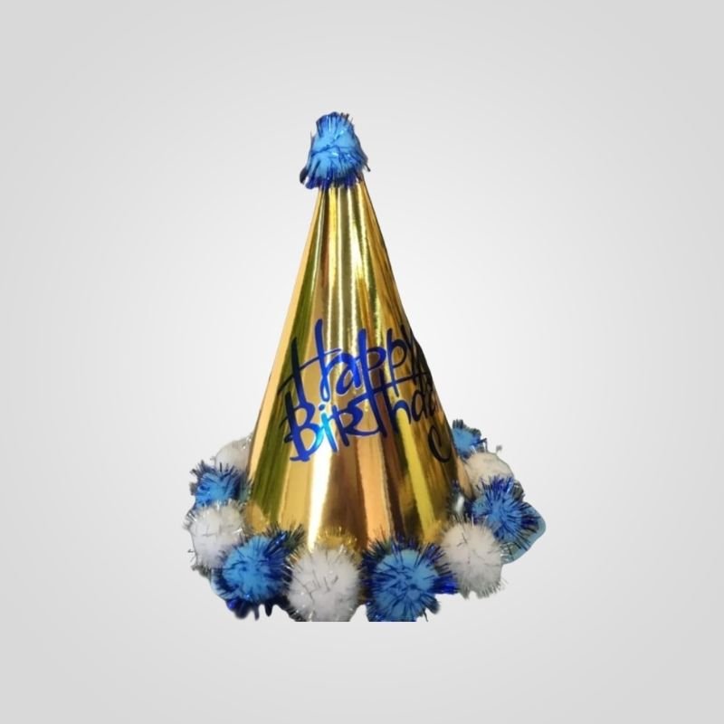 Gold & Blue HBD Party Hat