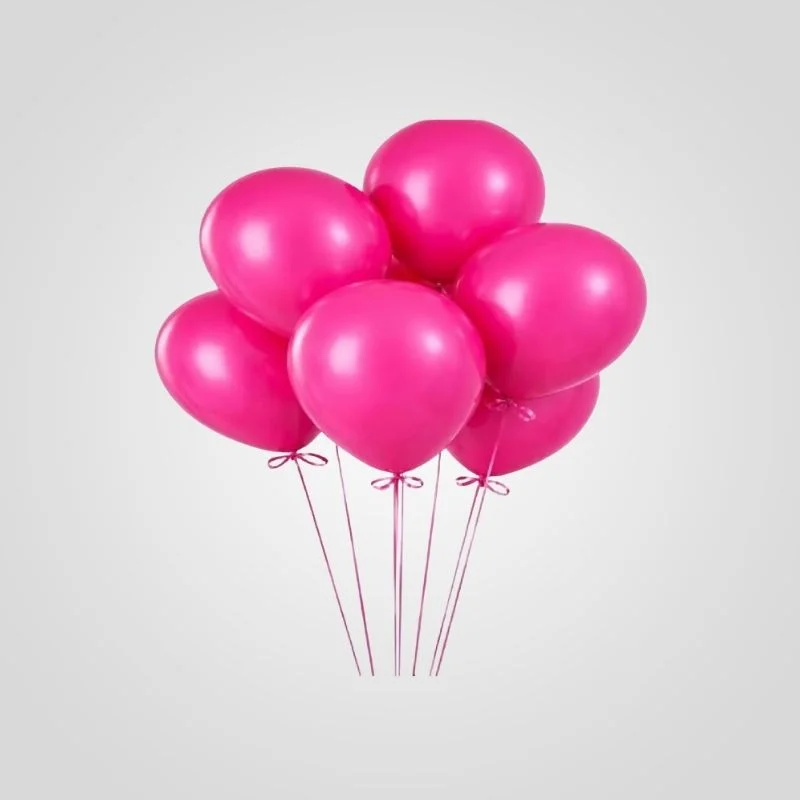 6 Pink Latex Happy Birthday helium Balloons