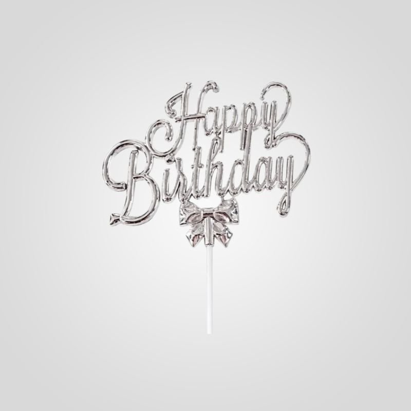 Silver Topper Birthday Cake