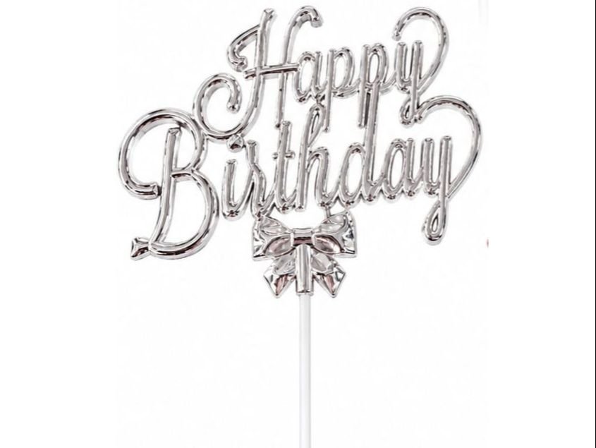 Silver Topper Birthday Cake